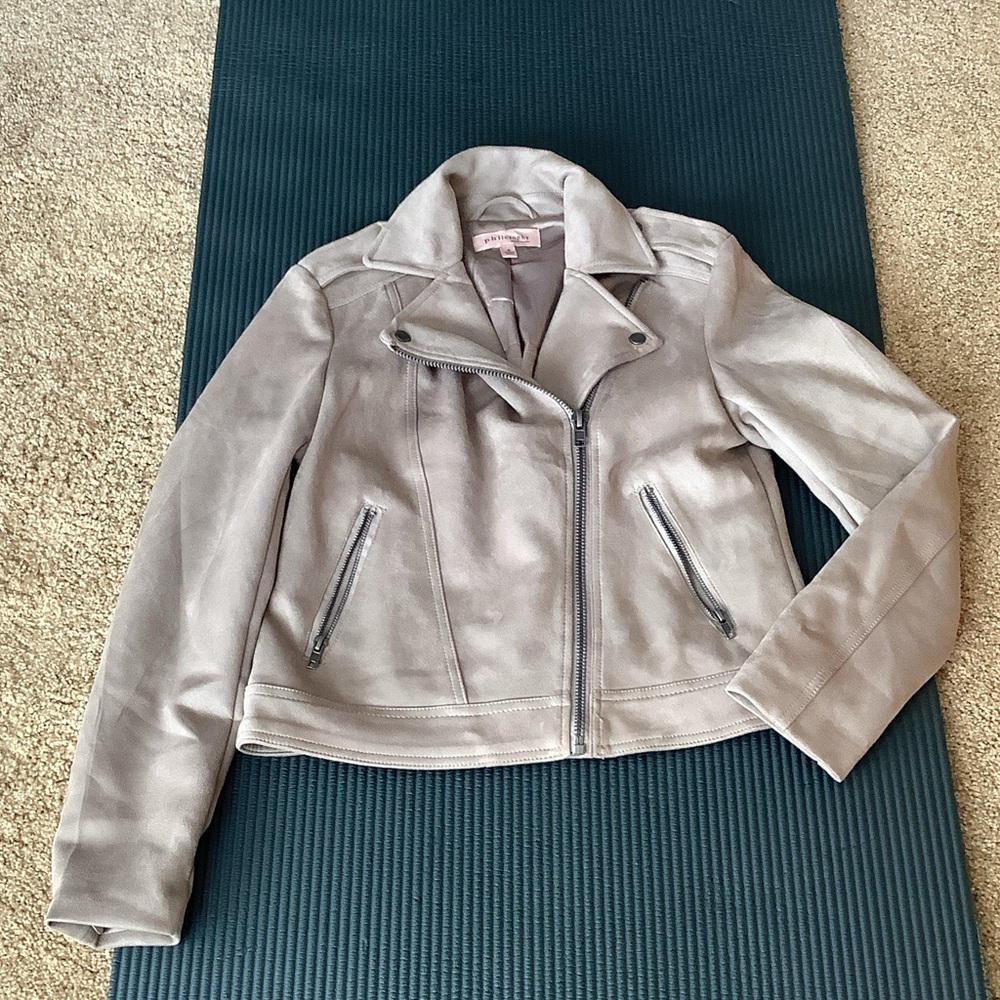 Philosophy Women's Soft Tan Suede-Look Jacket